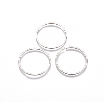 304 Stainless Steel Jump Rings, Open Jump Rings, Round Ring, Stainless Steel Color, 18 Gauge, 25x1mm, Inner Diameter: 23mm