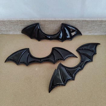 Bat Wings, Halloween Sew on Fluffy Ornament Accessories, DIY Sewing Craft Decoration, Black, 145x38mm