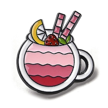 Cartoon Delicacy Enamel Pins, Black Alloy Badge for Backpack Clothes, Drink, 30x26x1.7mm