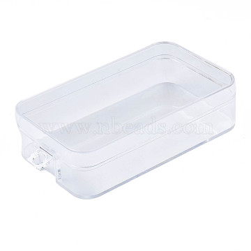 Rectangle Polystyrene Bead Storage Container, with Cover, for Jewelry Beads Small Accessories, Clear, 150x90x40mm, Hole: 9mm(CON-N011-032)