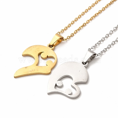 Ожерелья с подвесками и серьги-гвоздики в паре с сердечками(SJEW-E045-01GP)-4
