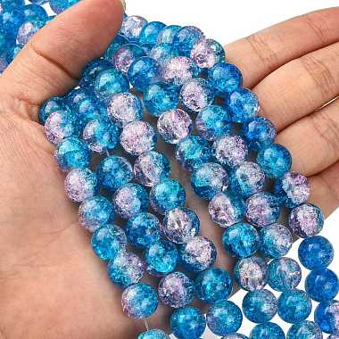 Spray Painted Crackle Glass Beads Strands(CCG-Q001-10mm-19)-5