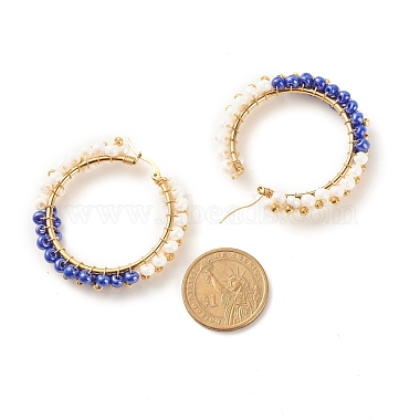 Glass Beads Braided Big Hoop Earrings(EJEW-JE04848-04)-4