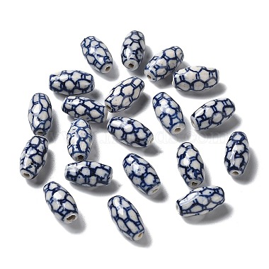 Dark Blue Barrel Porcelain Beads