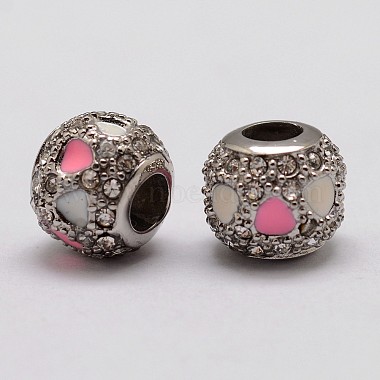 12mm Colorful Rondelle Stainless Steel+Rhinestone Beads