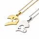 Heart Matching Couple Pendant Necklaces & Stud Earrings(SJEW-E045-01GP)-4