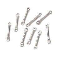 304 Stainless Steel Connector Charms, Bar Links, Stainless Steel Color, 12x2x1mm, Hole: 1mm(STAS-Q323-04C-P)