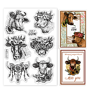 PVC Plastic Stamps, for DIY Scrapbooking, Photo Album Decorative, Cards Making, Stamp Sheets, Cattle Pattern, 16x11x0.3cm(DIY-WH0167-57-0347)