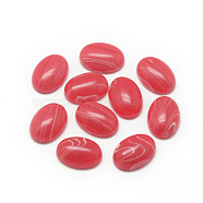Synthetic Rhodochrosite Cabochons, Dyed, Oval, Light Coral, 18x13x5mm(G-R415-13x18-15)