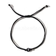 Acrylic Letter T Adjustable Braided Cord Bracelets for Men, Black(GX4208-20)