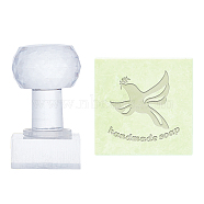 Plastic Stamps, DIY Soap Molds Supplies, Square, Bird Pattern, 38x38mm(DIY-WH0350-076)