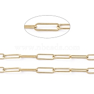 3.28 Feet Vacuum Plating 304 Stainless Steel Paperclip Chains, Drawn Elongated Cable Chains, Soldered, Golden, Links: 10x3x1mm(X-CHS-L022-02P-G)
