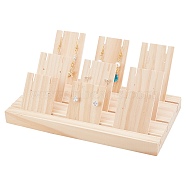 Wooden Earring Holder Necklace Shelf Tray Counter Pendant Jewelry Storage Props Display, Rectangle, BurlyWood, Finished Product: 22x12.1x8.65cm(EDIS-WH0012-02)