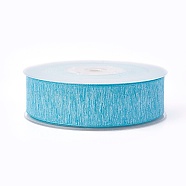 Polyester Ribbons, Deep Sky Blue, 1-1/2 inch(38mm), about 100yards/roll(91.44m/roll)(SRIB-L051-38mm-C007)