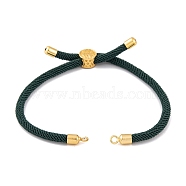 Nylon Cords Bracelet Makings Fit for Connector Charms, with Golden Brass Tree Slider Beads, Long-Lasting Plated, Dark Slate Gray, 8-5/8 inch(22cm), Hole: 1.9mm(AJEW-P116-01G-22)
