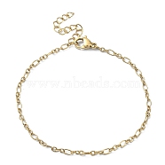 Ion Plating(IP) 316 Surgical Stainless Steel Figaro Chain Bracelets for Women, Golden, 6-3/4 inch(17.2cm)(BJEW-D023-03G)