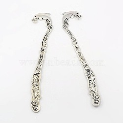 Zinc Alloy Bookmark, Lead Free and Cadmium Free, Dolphin, Antique Silver, 124x28x3mm, Hole: 2mm(PALLOY-R341-AS-LF)