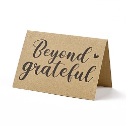 Kraft Paper Thank You Greeting Cards, Rectangle with Word Pattern, for Thanksgiving Day, BurlyWood, 72x100x1mm(DIY-F120-01I)