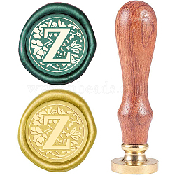 Wax Seal Stamp Set, Sealing Wax Stamp Solid Brass Head,  Wood Handle Retro Brass Stamp Kit Removable, for Envelopes Invitations, Gift Card, Letter, 80x22mm(AJEW-WH0131-941)