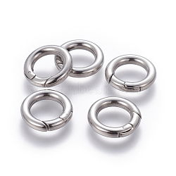 304 Stainless Steel Spring Gate Rings, O Rings, Ring, Stainless Steel Color, 18x3.3mm, Inner Diameter: 11mm(STAS-D070-01P)