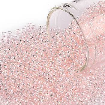 TOHO Round Seed Beads, Japanese Seed Beads, (171L) Dyed Light Pink Transparent Rainbow, 11/0, 2.2mm, Hole: 0.8mm, about 1110pcs/10g