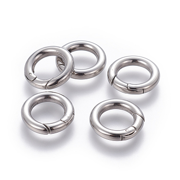 304 Stainless Steel Spring Gate Rings, O Rings, Ring, Stainless Steel Color, 18x3.3mm, Inner Diameter: 11mm