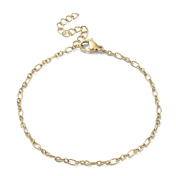 Ion Plating(IP) 316 Surgical Stainless Steel Figaro Chain Bracelets for Women, Golden, 6-3/4 inch(17.2cm)