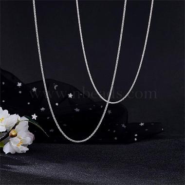 Rhodium Plated 925 Sterling Silver Thin Dainty Link Chain Necklace for Women Men(JN1096B-03)-4