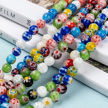 Handmade Millefiori Glass Beads Strands(LK14)-7