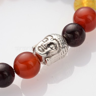 Buddhist Gemstone Beaded Stretch Bracelets(BJEW-JB01874)-3