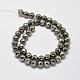 Natural Pyrite Round Beads Strands(G-F197-08-6mm)-2