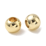 Brass European Beads, Large Hole Beads, Round, Rack Plating, Long-Lasting Plated, Cadmium Free & Lead Free, Real 18K Gold Plated, 10mm, Hole: 5.5mm(X-KK-L268-002G)