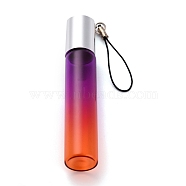 10ml Glass Gradient Color Essential Oil Empty Perfume Bottles, with 304 Stainless Steel Roller Ball, Aluminum Bottle Caps and Nylon Thread, Column, Colorful, 15.9cm, Capacity: 10ml(0.34fl. oz)(MRMJ-I002-01D)
