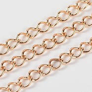 Iron Twisted Chains, Unwelded, Gold Plated, 7x5x1mm(X-CH-S116)