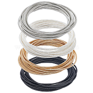 48 Strands 4 Style Spring Bracelets, Minimalist Bracelets, Steel French Wire Gimp Wire, for Stackable Wearing, Mixed Color, 12 Gauge, 2mm, Inner Diameter: 58.5mm, 12 strands/style(TWIR-BC0001-49)
