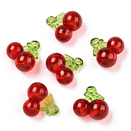 Transparent Acrylic Pendants, Cherry, Red, 20x19.5mm, Hole: 2.5mm(TACR-CJC0010-04)