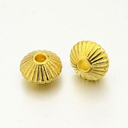 Tibetan Style Alloy Spacer Beads, Lead Free & Cadmium Free, Bicone, Golden, 7.5x4.6mm, Hole: 1mm(K093Y011)