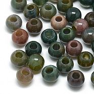 Natural Indian Agate Beads, Large Hole Beads, Rondelle, 14x12mm, Hole: 5.5mm(G-T092-14mm-05)