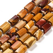 Natural Mookaite Beads Strands, with Seed Beads, Faceted Column, 9~11x6~7.5x6~7.5mm, Hole: 1.2mm, about 30pcs/strand, 15.16~15.55 inch(38.5~39.5cm)(G-G068-A08-01)