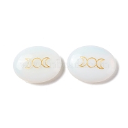 Opalite Massager, Oval with Triple Moon, 33x43x11~12mm(G-E579-03G)