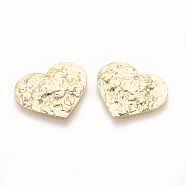 Brass Hammered Pendants, Heart, Nickel Free, Real 18K Gold Plated, 17x20x1.5mm, Hole: 1~1.9mm(X-KK-S345-093)