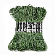 10 Skeins 12-Ply Metallic Polyester Embroidery Floss, Glitter Cross Stitch Threads for Craft Needlework Hand Embroidery, Friendship Bracelets Braided String, Green, 0.8mm, about 8.75 Yards(8m)/skein(OCOR-Q057-A08)