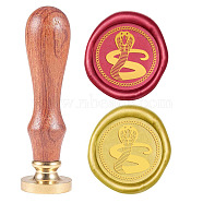 Wax Seal Stamp Set, Sealing Wax Stamp Solid Brass Head,  Wood Handle Retro Brass Stamp Kit Removable, for Envelopes Invitations, Gift Card, Animal Pattern, 83x22mm, Head: 7.5mm, Stamps: 25x14.5mm(AJEW-WH0131-456)