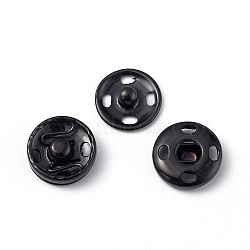 202 Stainless Steel Snap Buttons, Garment Buttons, Sewing Accessories, Electrophoresis Black, 10x3.5mm(BUTT-I017-01A-EB)