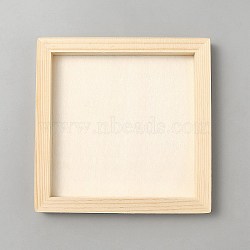 DIY Children Wood Decoration Clay Picture Frame, PapayaWhip, Square, 148x148x14mm, Inner Diameter: 123x123mm(WOOD-WH20008-07H)