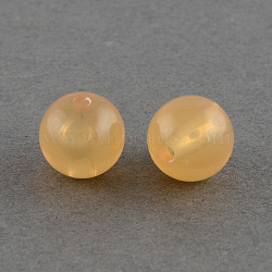 Imitation Jelly Acrylic Beads, Round, Sandy Brown, 6mm, Hole: 1.5mm, about 3850pcs/500g(SACR-R836-6mm-10)