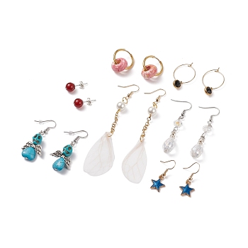 Fashion Dangle Earrings, Vary in Materials and Colors, 40mm