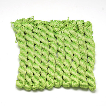 Braided Polyester Cords, Yellow Green, 1mm, about 28.43 yards(26m)/bundle, 10 bundles/bag
