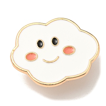 Weather Theme Enamel Pins, Golden Plated Alloy Badge for Backpack Clothes, Cloud, 22x28x1.5mm