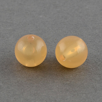 Imitation Jelly Acrylic Beads, Round, Sandy Brown, 6mm, Hole: 1.5mm, about 3850pcs/500g